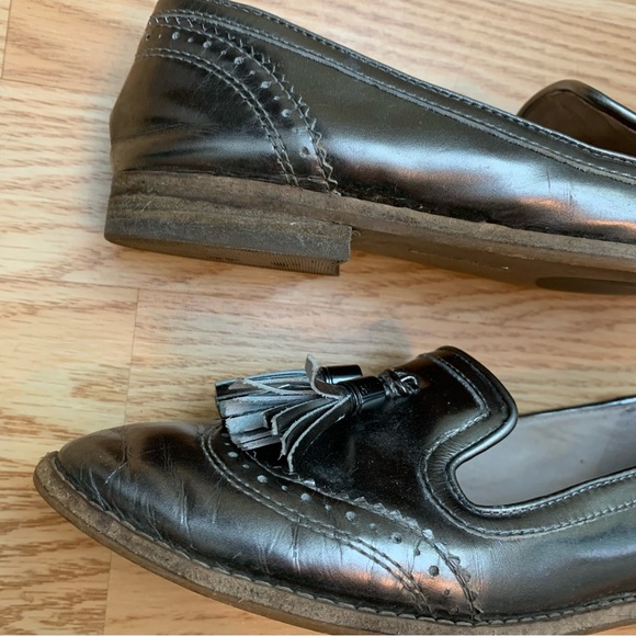 Louise et Cie silver tassel loafers lo Joey size 7M 37 Oxford tassels shiny - Picture 11 of 12